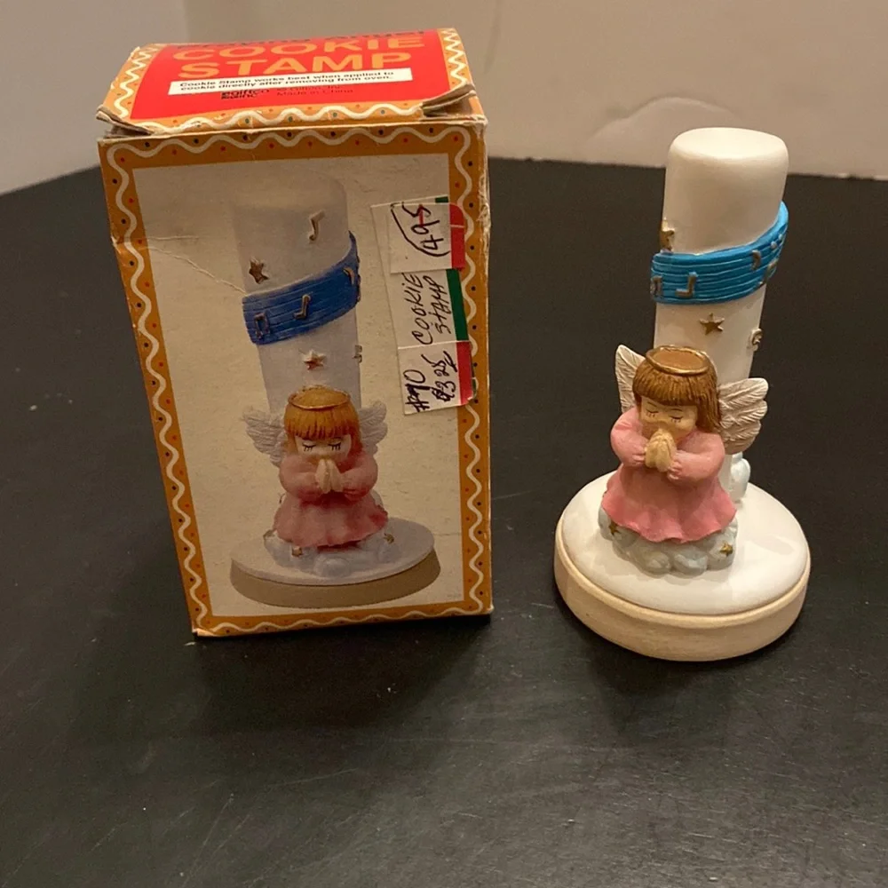 VTG Praying Angel cookie stamp festive cookies stamp